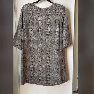 Navy/Tan Snake Print Dress w/ Keyhole Back
